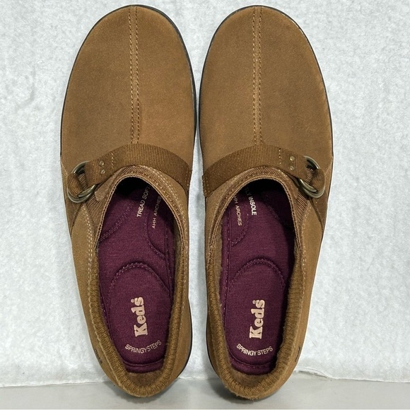 Keds Womens Brown Spring Step Leather w/Buckle Accent SlipOn Casual Shoes SZ 9.5 - Picture 5 of 12